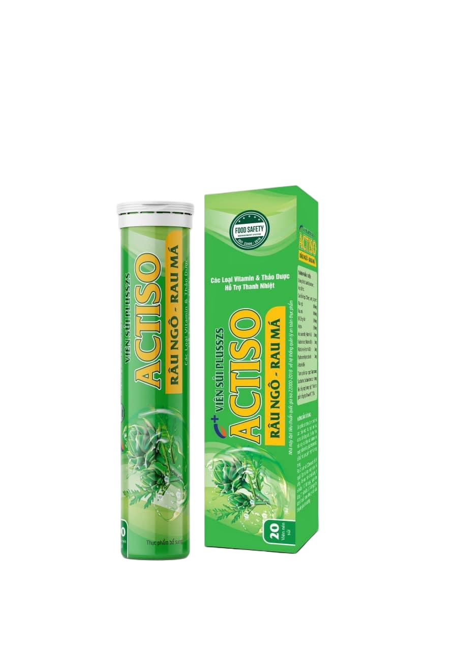 Viên Sủi Thanh Nhiệt Actiso Râu Ngô Rau Má Alpha (t/20v/4gr) (xanh)